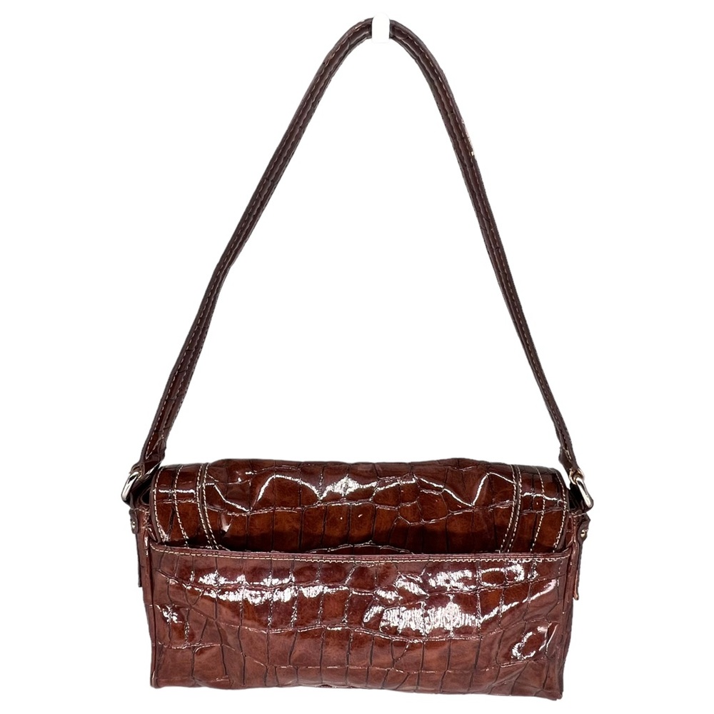 Liz Claiborne Dark Brown Faux Alligator Handbag Shoulder Bag - Picture 2 of 16